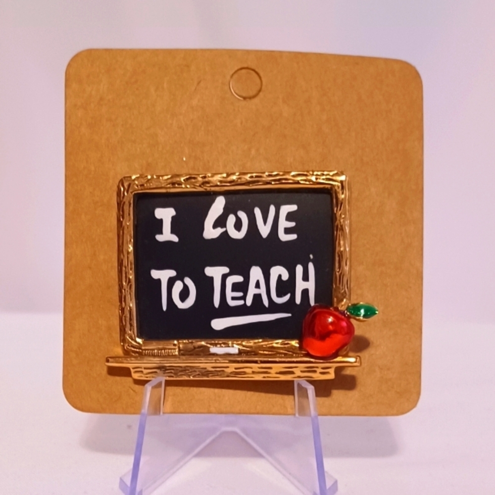 I Love to Teach Brooch Vintage